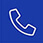 Icon Telefonhörer Konturzeichnung weiß in blauem Quadrat